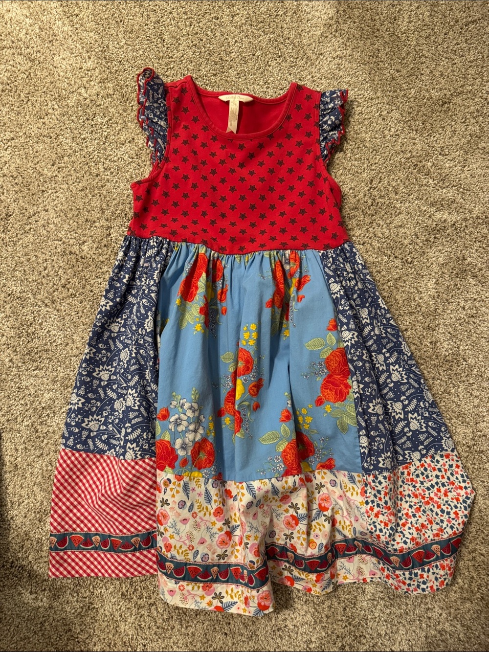 Matilda Jane Red, Blue & Navy Floral Patchwork Dress